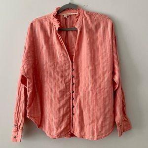 Coral shimmer top from Anthropologie size Medium. Excellent condition